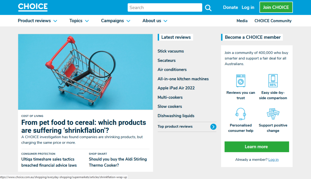 choice australian customer review site