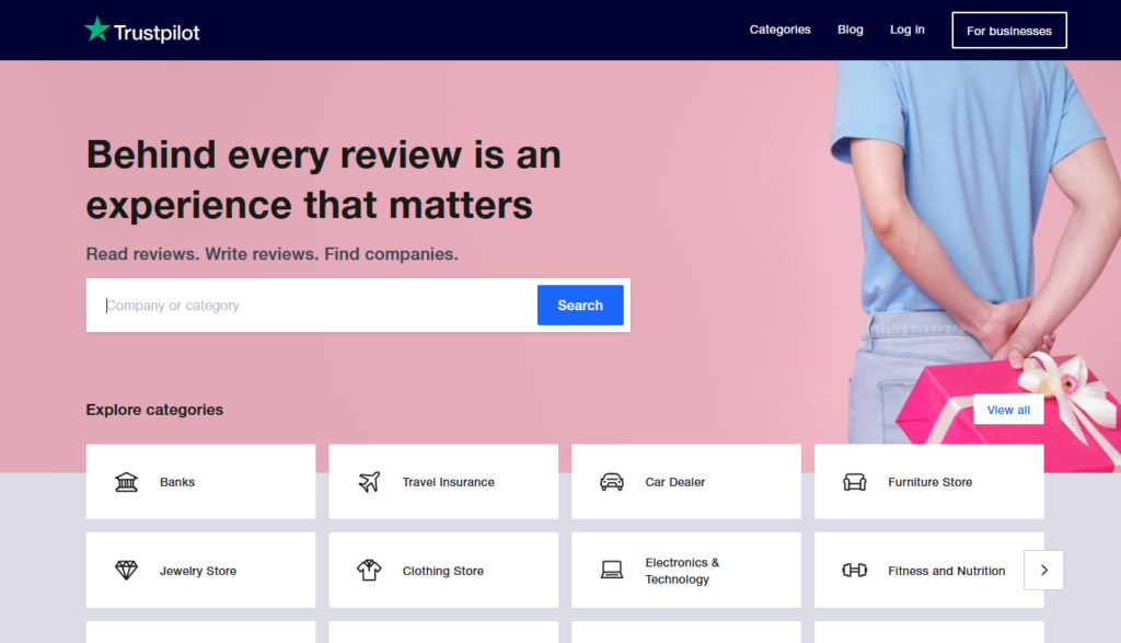 trustpilot customer review site