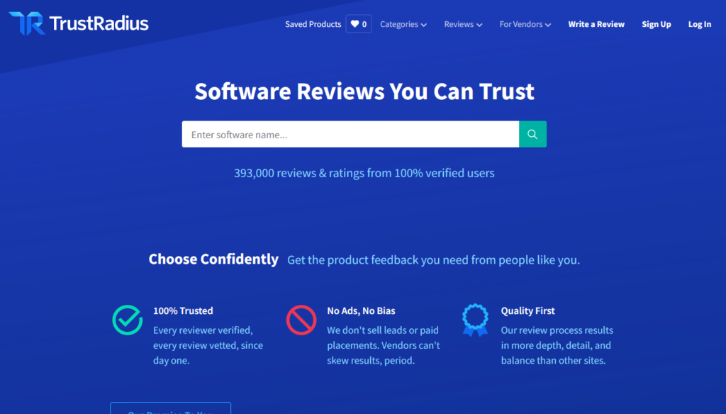 trustradius customer review site